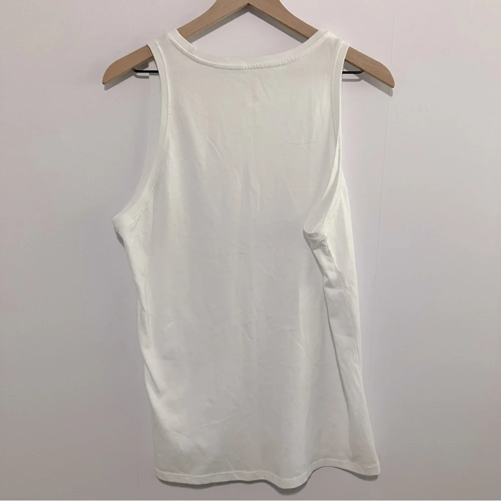 The Nike Tee Dri-Fit White Tank Top Women Size Large - Picture 2 of 6